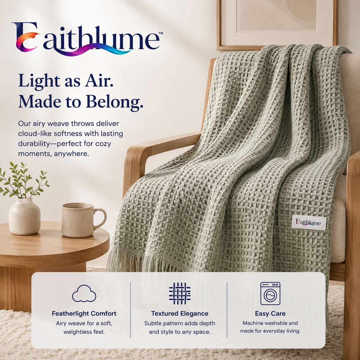 Faithlume™ AirWeave GeoLoom Throw Blanket