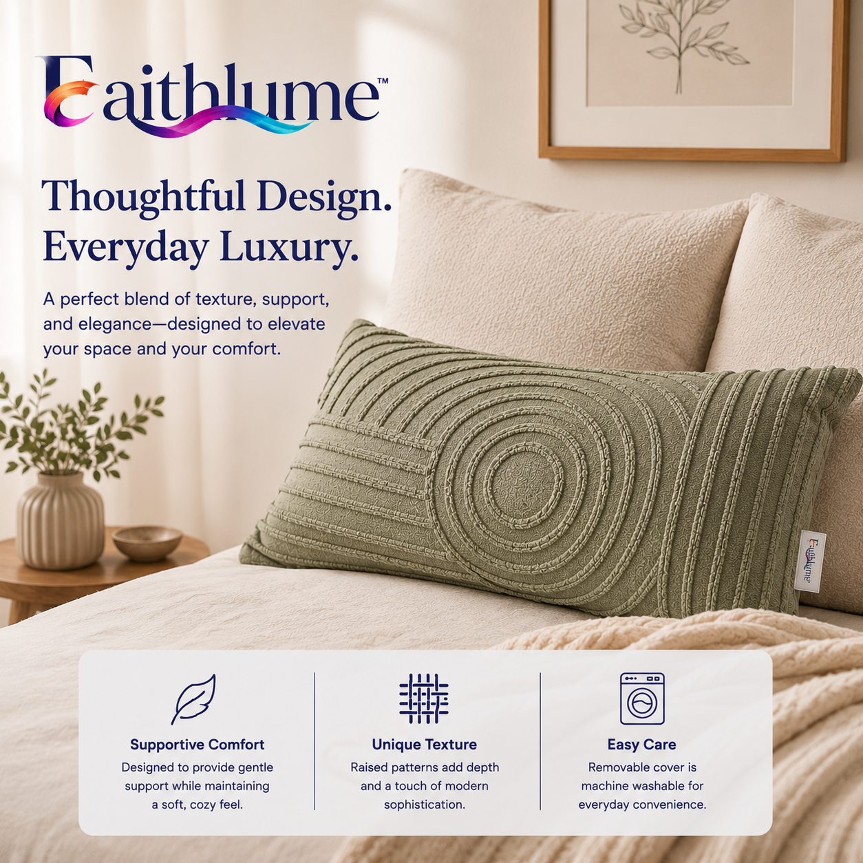 Faithlume™ TerraWeave Sculpted Harmony Cushion Throw Set