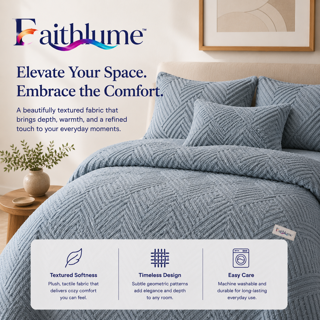 Faithlume™ NordicLattice Adaptive Weave Comfort Throw